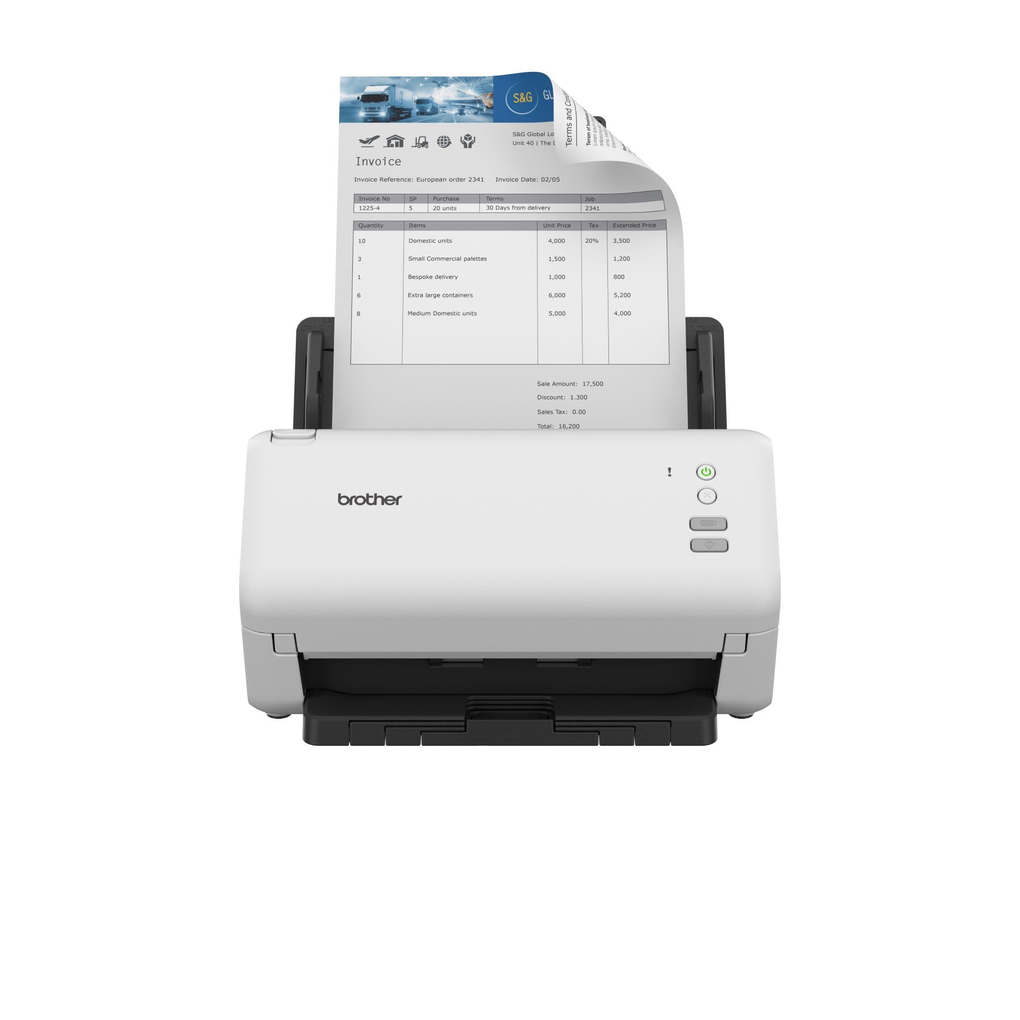 ADS-4100 Desktop Document Scanner |SuperSpeed USB 3.0 | Double-sided | 60 Sheet ADF, UK Plug