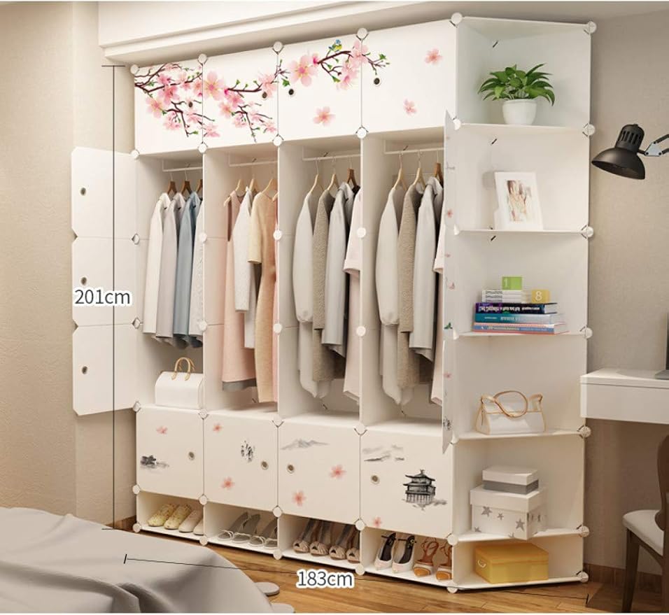 Amazon.de YIGUI Kleiderschrank Kleiderschrank Doppelt Zusammengebaute Miethaus Transformation