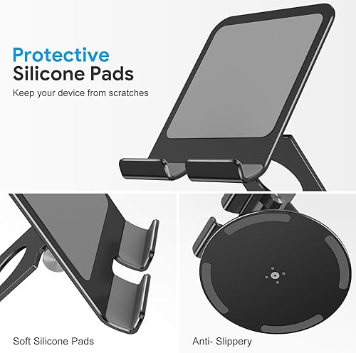 Miniatura 9 de OMOTON Soporte giratorio para tablet iPad con base giratoria 360, soporte plegable ajustable para dibujo, compatible con iPad ProAirMini y más,