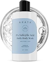 Arata 1% Salicylic Acid Body Wash (300ml) For Bacne, Bumpy & Strawberry Skin | Exfoliates, Cleanses & Smoothens Uneven & Rough Skin | Paraben & SLS Free | Body Shower Gel For All Skin types