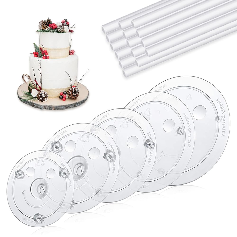 Alzate Per Torte J&M DECO | 30 Pioli Riutilizzabili Da 24 Cm, Per Torte A Strati, Accessori Da Forno