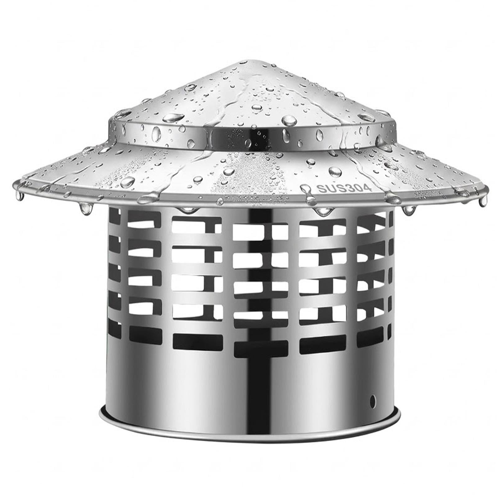 Comignolo in Acciaio Inox per Camino, Cappa Antipioggia per Camino 400 300 250 200 110 100 75mm Copertura per Canna Fumaria, Tubo Della Stufa Topper Cappello Scarico for Esterni(400mm/15.7in)