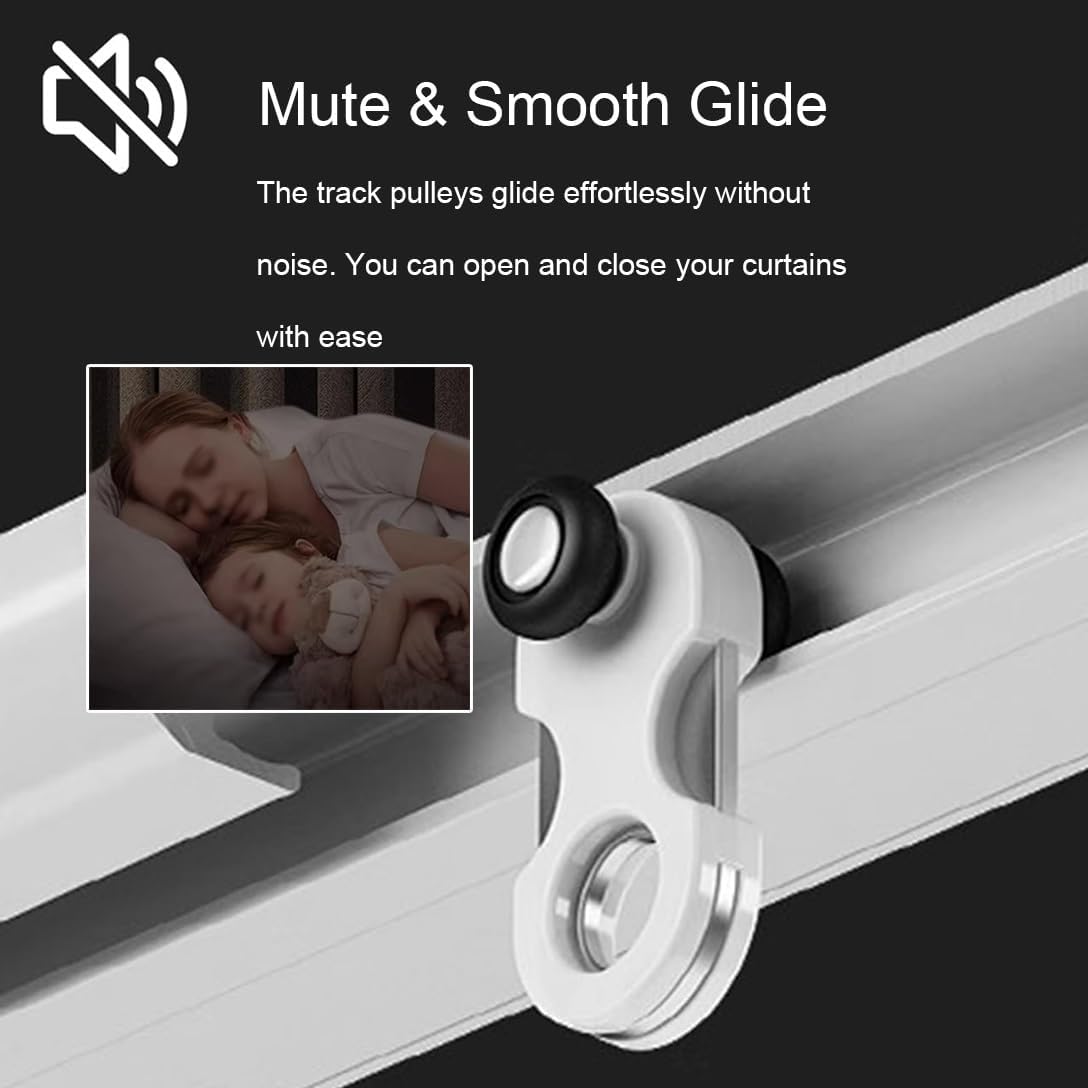 Track Curtain System 7.1mm Thin for Inward-Opening Window, Ceiling Curtain Track Set with Rollers, Aluminum Alloy Silence Curtain Rails 1.0m 2.0m 3.0m 4.0m 5.0m 6.0m(Champagne,130cm/4.26FT)