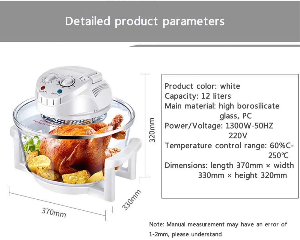 12L Halogeen Luchtfriteuse, 1300 W Multifunctionele Halogeen