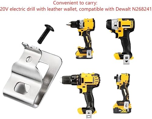 Miniatura 3 de 5 clips de cinturón para D-ewalt, clip de repuesto de acero inoxidable 304 premium, con tornillos, para D-ewalt DCD7771 compatible con herramientas