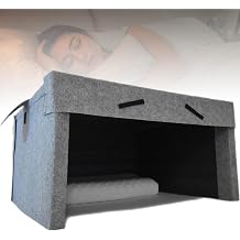 Blackout Sleep Tent with 40mm Soundproof Cotton, Foldable Sleeping Cabin, Built in Dual Speakers, Light Proof and Ventilated, Multifunctional Sleep Aiding Cabin