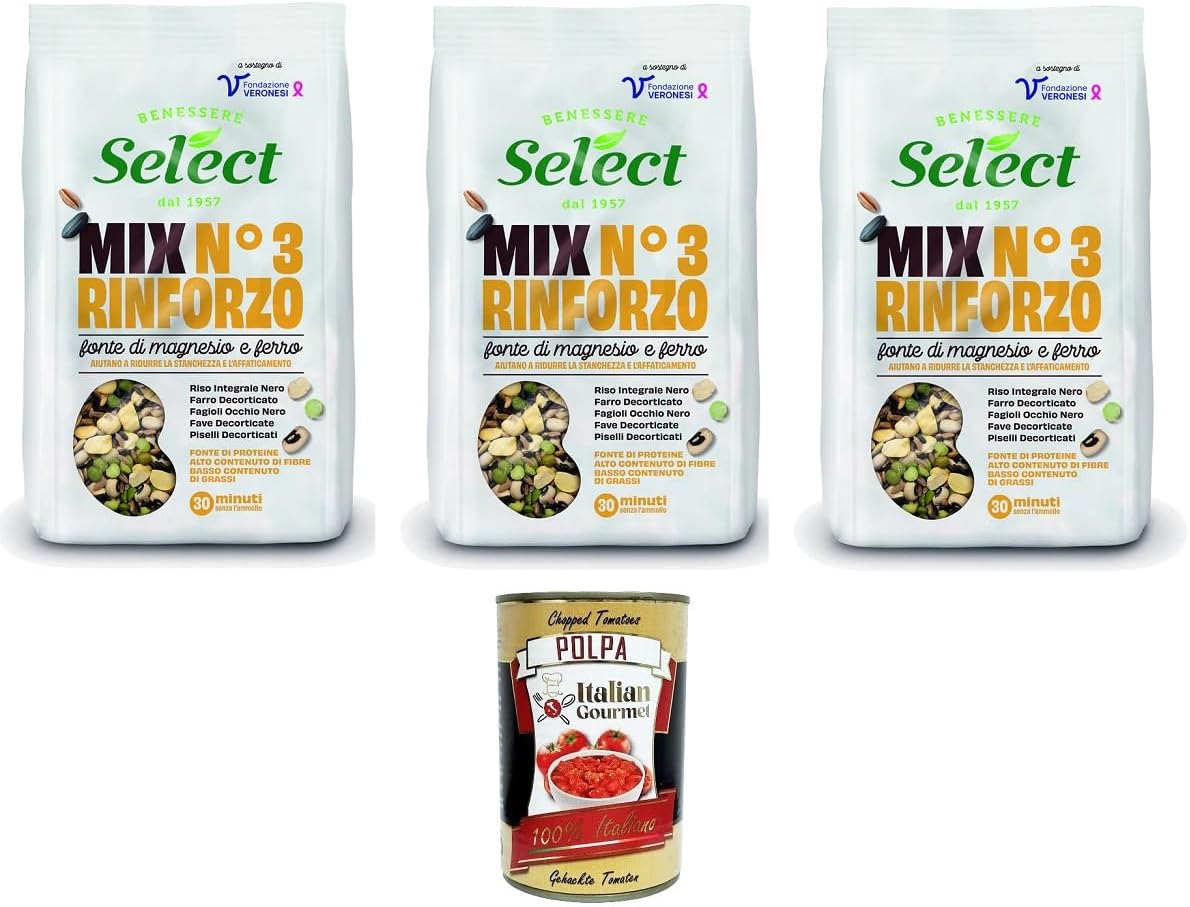 Select Mix N.3 Rinforzo Source for Magnesium and Iron 3 x 300 g + Italian Gourmet Polpa 400 g