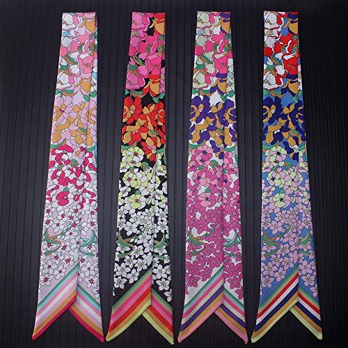 4pcs Polychrome Small Flower Bag Handbag Handle Ribbon Scarf Hair Head Band Neck Scarf Neckerchief Scarf Fashion Gifts, Medium2