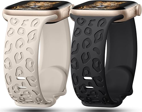 Miniatura 7 de Correas grabadas de leopardo compatibles con Apple Watch Band de 1.614 in, 1.575 in, 1.496 in, 1.929 in, 1.772 in, 1.732 in, 1.654 in, correa