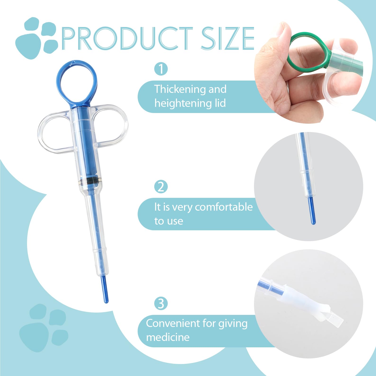 4 dispenser per compresse per gatti – blu e verde ciascuno 2 pezzi, con punta in silicone, spinta pillola riutilizzabile per animali domestici (gatti e cani piccoli)