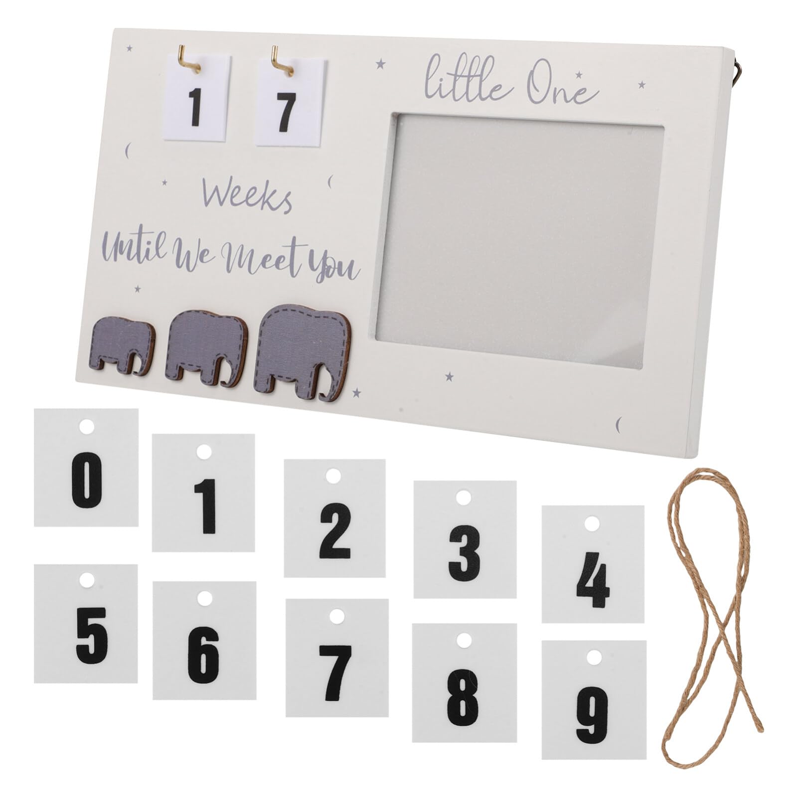 HOLIDYOYO 12 Months Photo Frame B- Picture Frame Wooden Sonogram Photo Board Nursery Wall Decor Baby Growth Keepsake