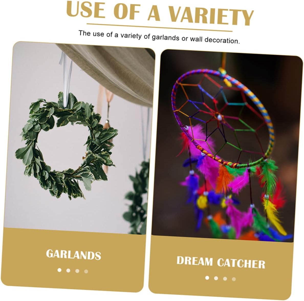 2pcs Iron for Dreamcatcher Craft Projects Wreath for Home Decor and Floral Arrangements Strong and Material