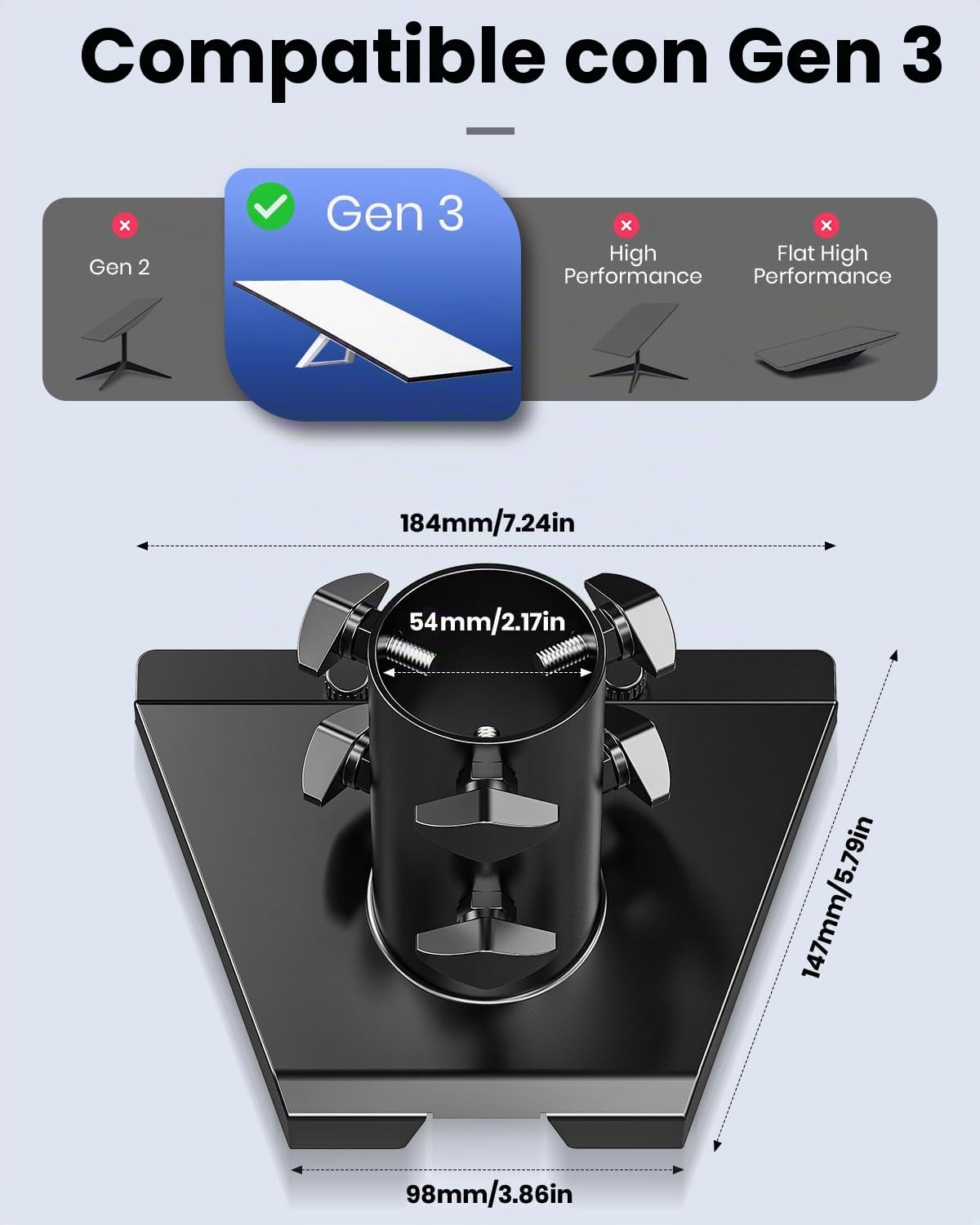 [Versión mejorada] Adaptador de manguera Starlink Gen 3, Soporte para poste Starlink, Kit de montaje Starlink, Placa de montaje Starlink V3 para techo, compatible con la antena estándar Starlink,