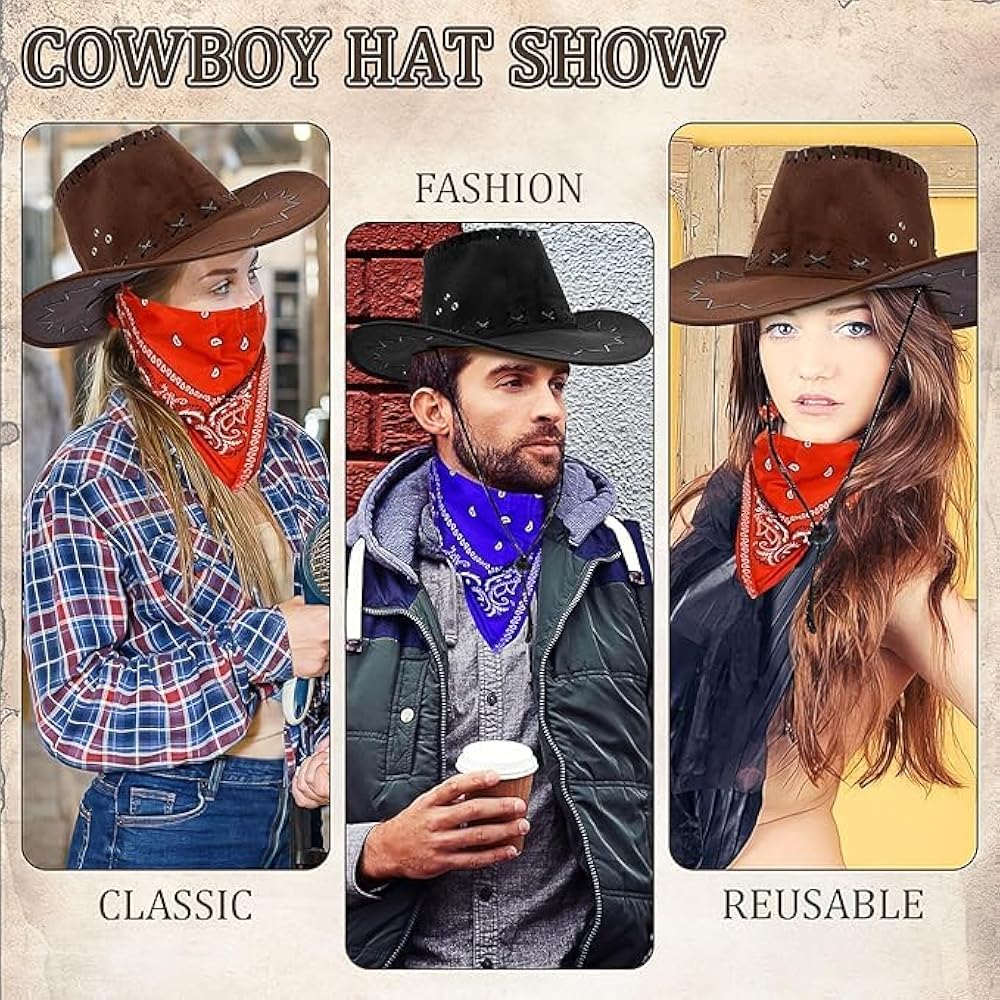 Western Cappello LYCN Confezione Da Con Bandana, Cappello