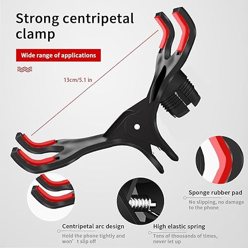 Miniatura 5 de Longitud total 38 pulgadas soporte de teléfono de cuello de cisne para cama, escritorio, clip de abrazadera ajustable 360 con soporte para teléfono