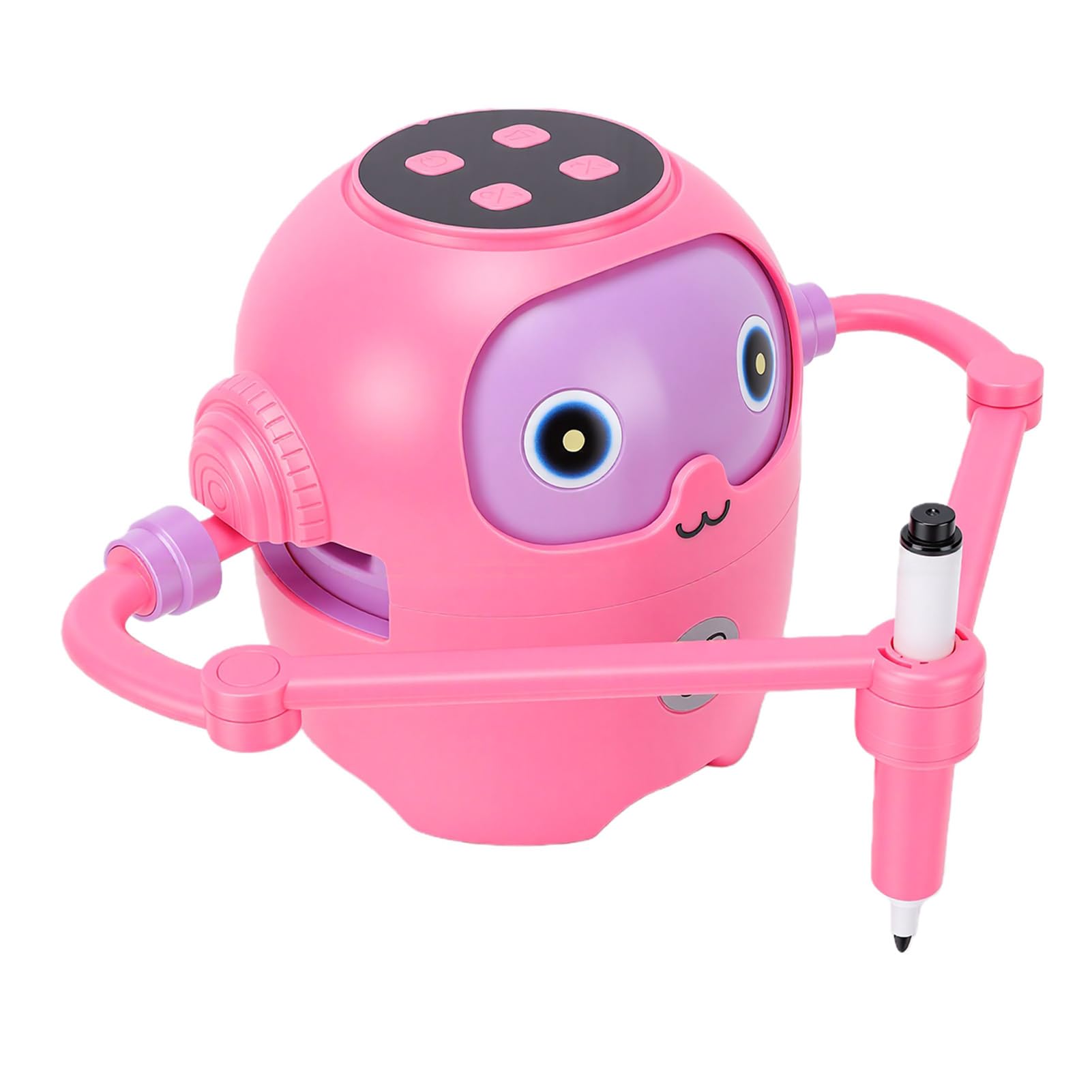 ASHATA Robot de Dibujo Interactivo Inteligente para Niños, para Aprender y Jugar, Plástico de 4,72x3,94x3,94 Pulgadas con 58 Tarjetas (Pink)