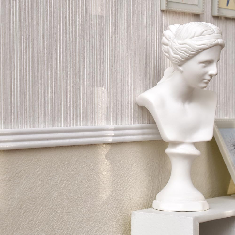 iland Miniature Dollhouse Wallpaper and Flooring 1/12 1/6 Scale (Gentle White Embossed Texture)