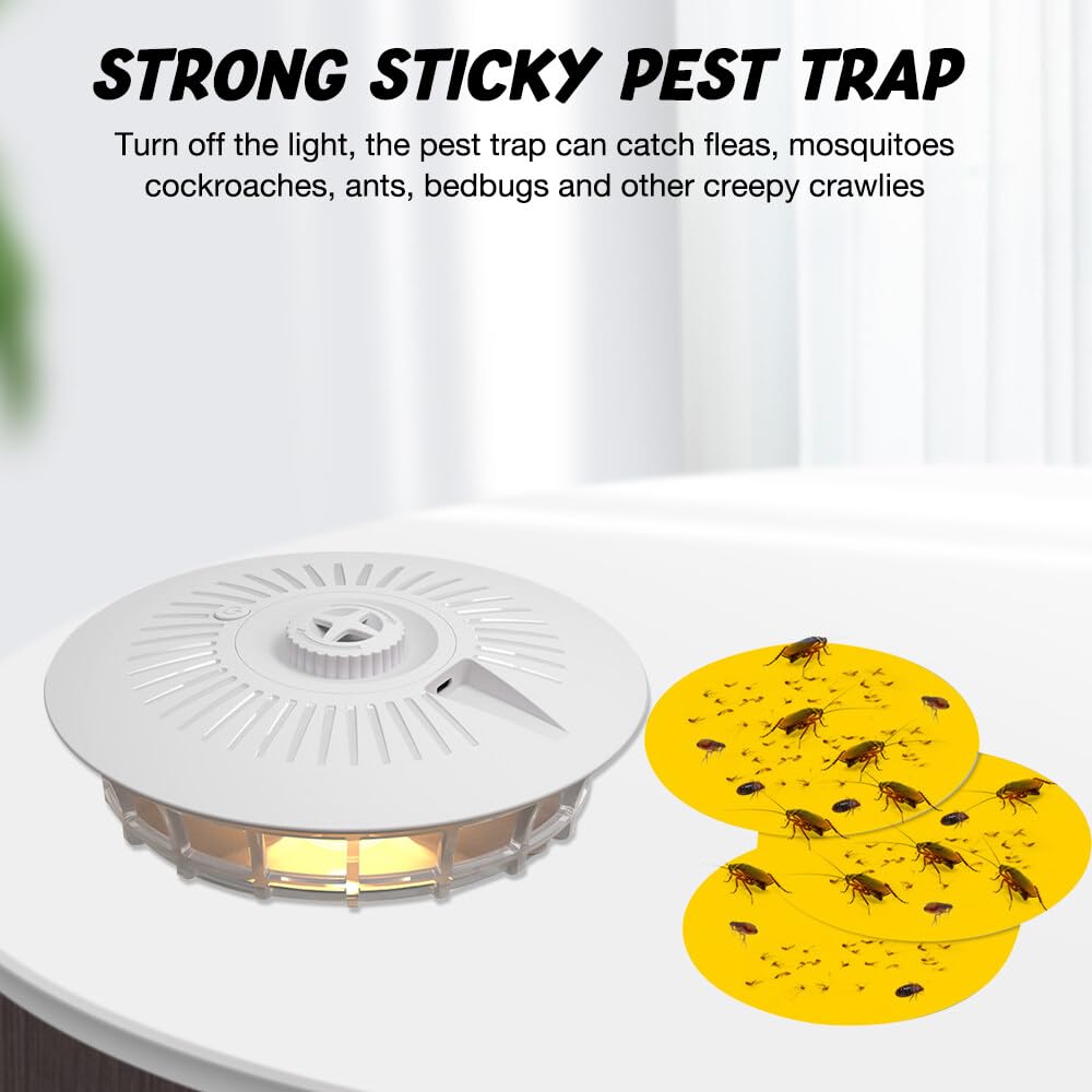 Trappola per Pulci in Casa, TGKYK Trappole per Pulci con 7 pastiglie adesive, Anti Pulci per Ambiente, Trappole per Cimici da Letto, Trappole Cimici da Letto per Soggiorno, Cucina, Camera da Letto