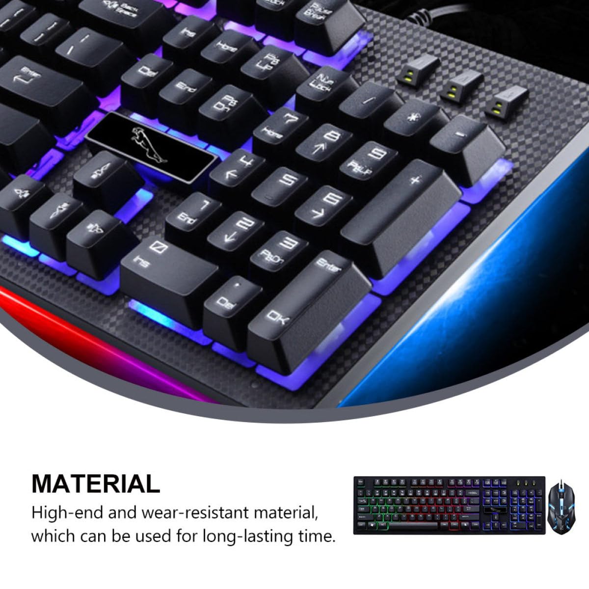 Clavier et Souris pour Gamer Filaire USB Lumineux 104 Touches