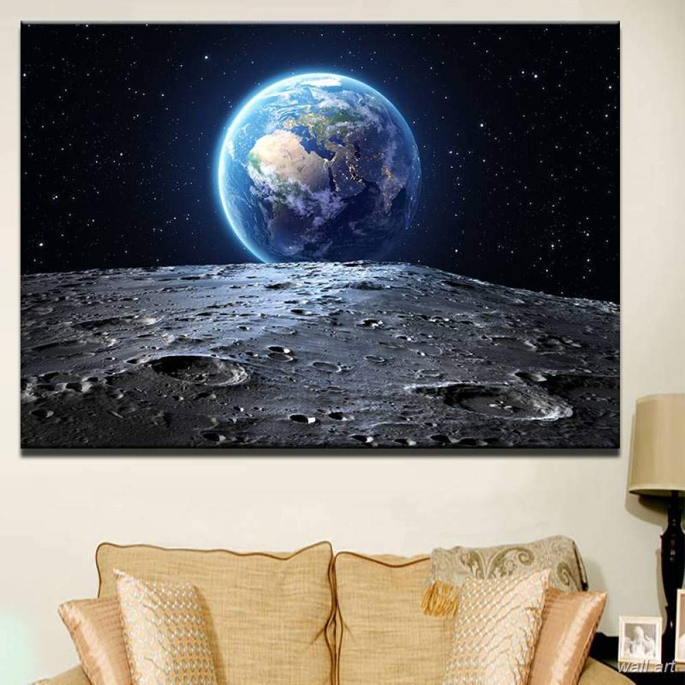 Amazon｜絵宇宙地球惑星ポスター印刷された風景画像キャンバス絵画