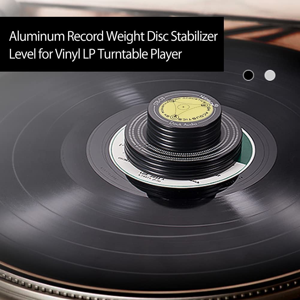 Stabilizzatore Per Giradischi LP 50Hz - In Lega Alluminio Con Livella A Bolla, Nero - Foto 4