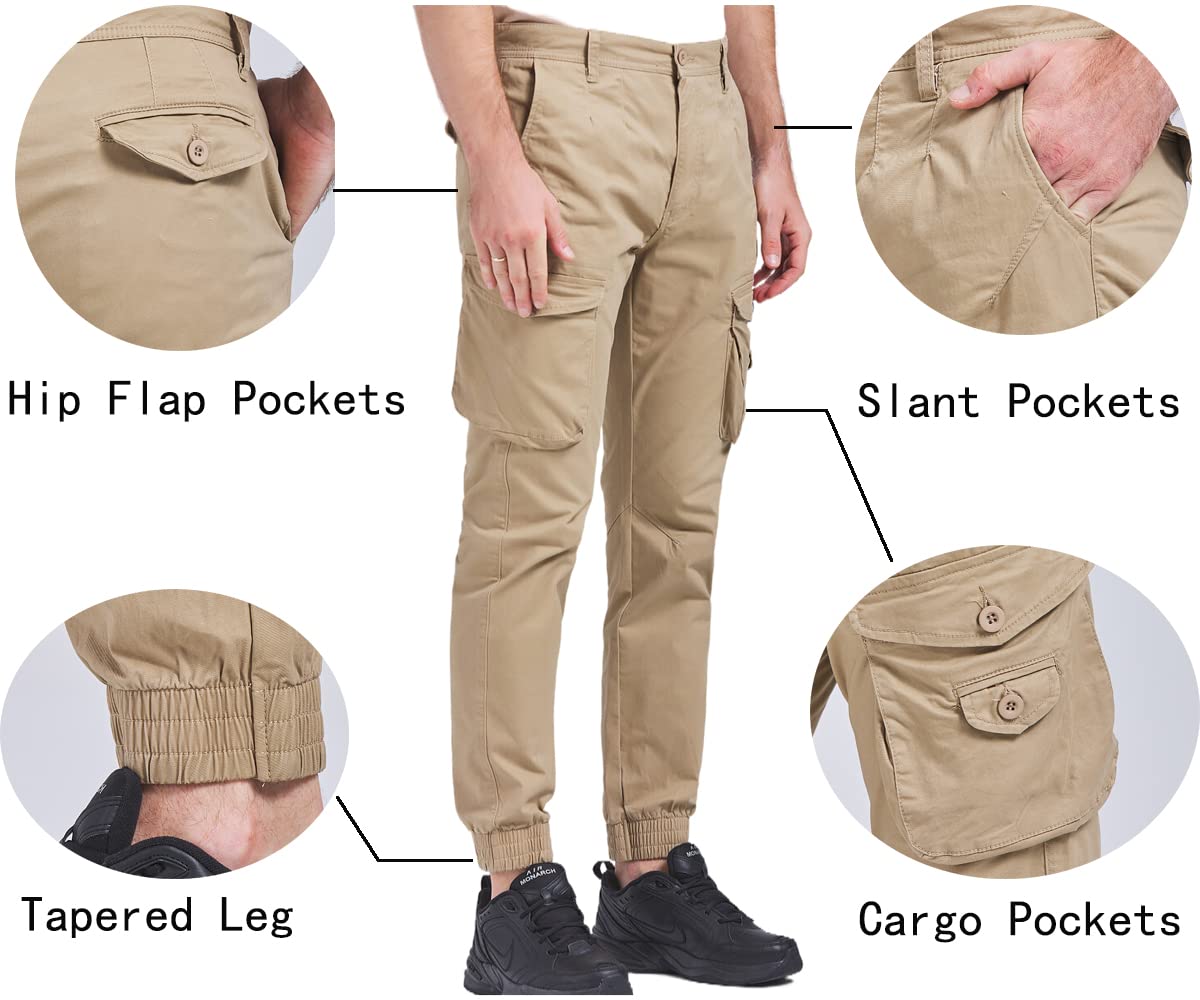 Pantalones para hombre con pierna cónica y ajuste relajado. - Negro - 47