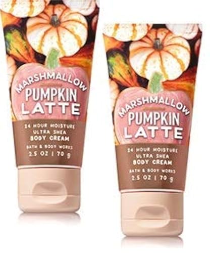 Bath and Body Works 2 Pack Marshmallow Pumpkin Latte Crema corporal tamaño viaje 2.5 onzas