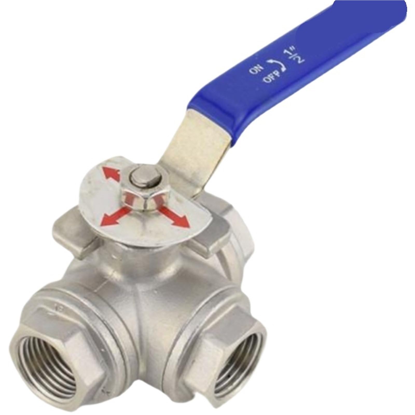 Robinet 3 voies 1/2 type T en acier inoxydable anti-corrosion DN15
