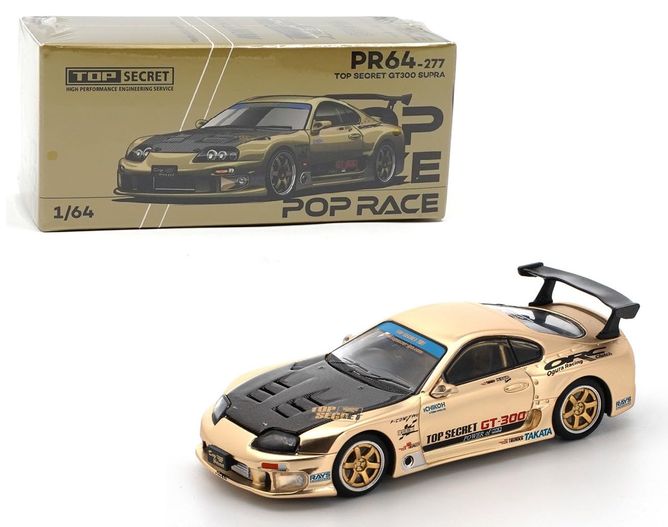 1:64 Diecast Model Car Compatible with Toyota Supra GT300 Top