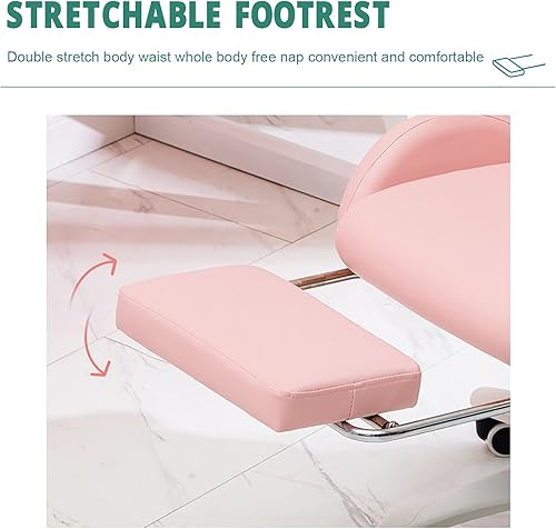 Miniatura 7 de Bonita silla de juegos con reposapiés, respaldo alto, silla de videojuegos de piel sintética kawaii con soporte lumbar y reposacabezas silla de