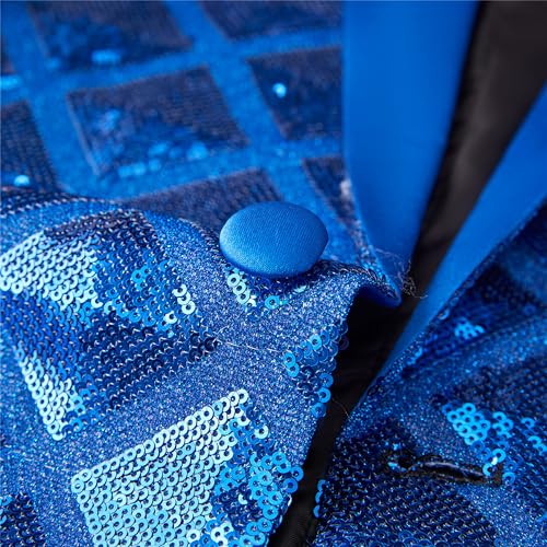 Blazer de lentejuelas brillante para hombre talla 3X-Large azul miniatura 5
