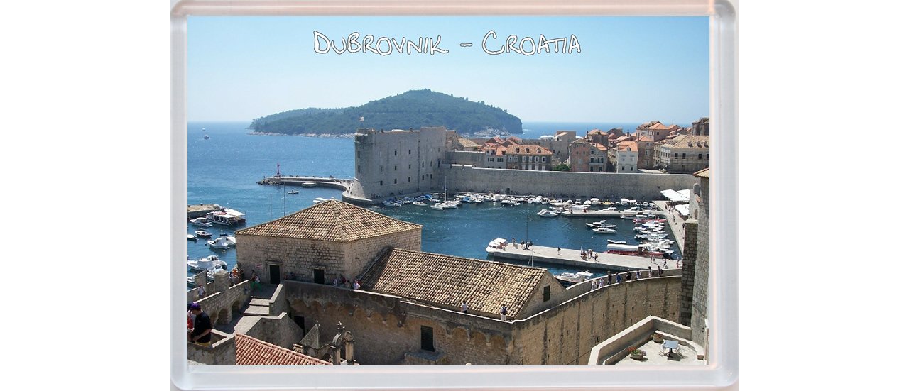 Baked Bean Store Multicolor Dubrovnik - Croatia - Jumbo Fridge Magnet