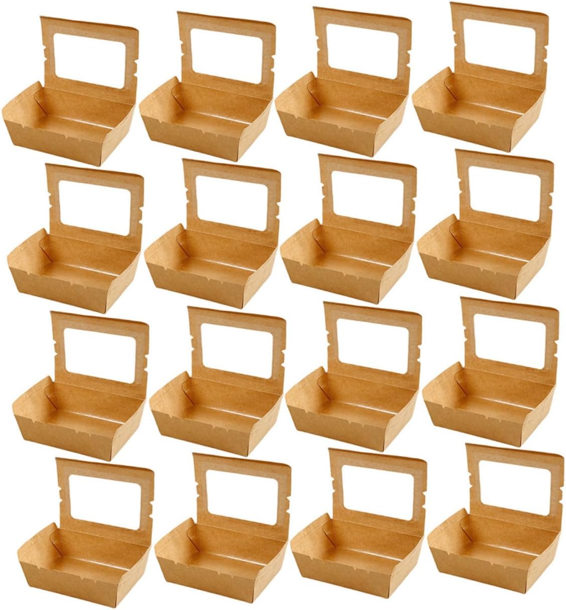 50pcs Kraft Paper Takeout Containers Meal Containers Lids for Fried Chicken Popcorn French Fries Nuts