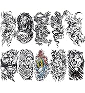 10 Sheets Large Forearm Tattoo Half Sleeve Temp Tattoos For Adults, Konsait Fake Tattoos Realisti...