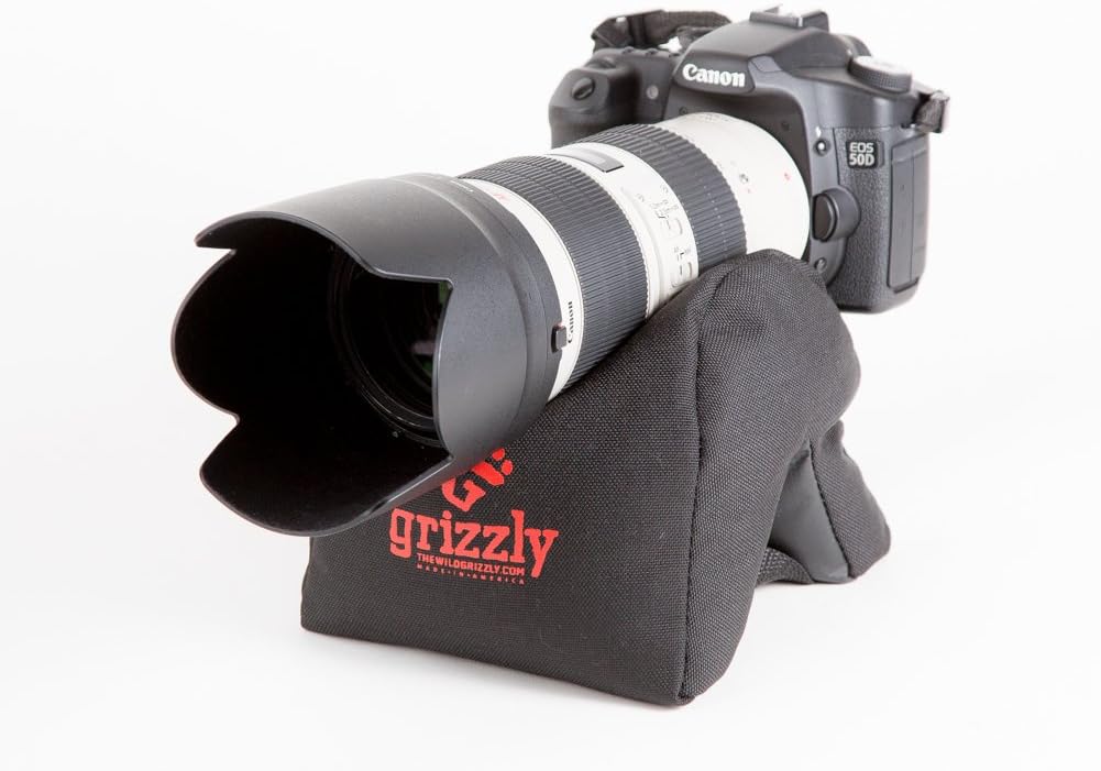 Holiday Deals 🛒 Grizzly Camera Bean Bag (Medium-Black), Photography Bean Bag, Video Bean Bag, Camera Support, Camera Sandbag, Camera Beanbag, Spotting Scope Support