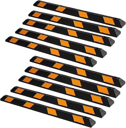 Zone Tech - Acera de estacionamiento de goma grande y resistente, 72 pulgadas, tapón de rueda de garaje de alta calidad para automóvil,