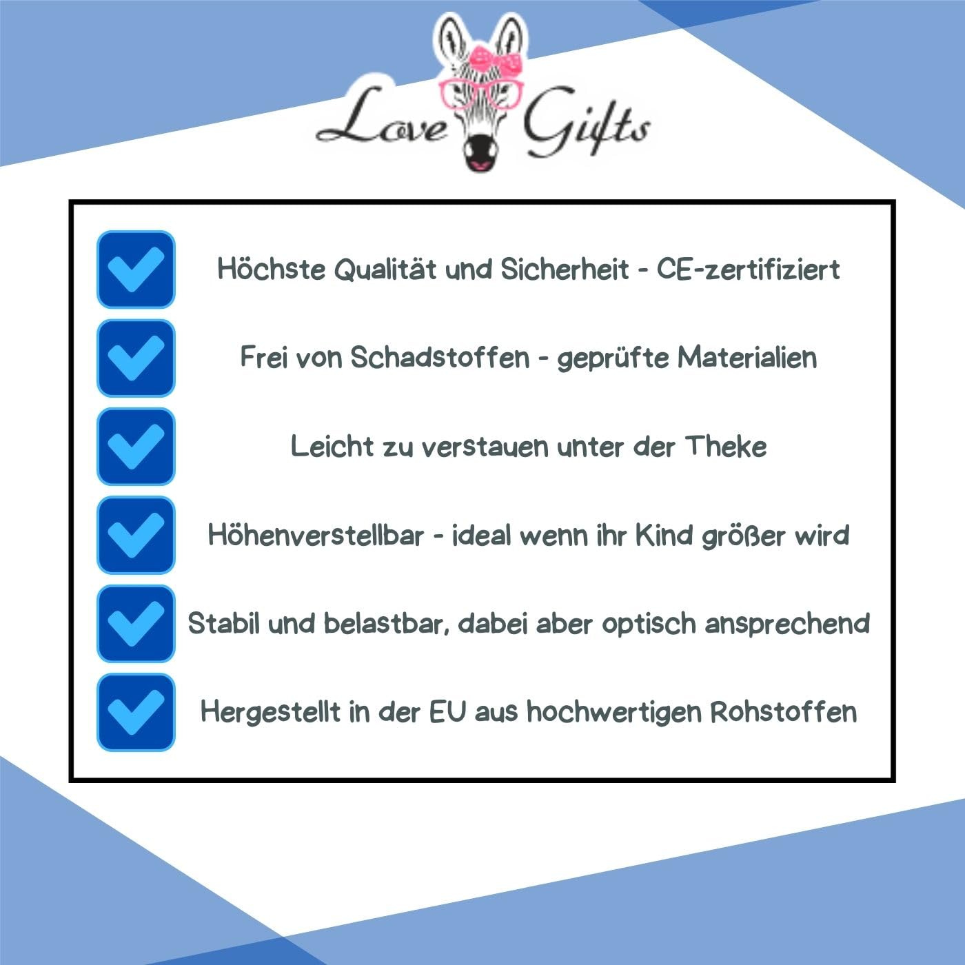 Love Gifts® Lernturm für Kinder mit Kippschutz und höhenverstellbar | Learning Tower mit sicheren Kanten | Küchenhelfer & Lernturm ab 1 Jahr für gleichzeitige Benutzung von Zwei Kindern, Weiß-Braun