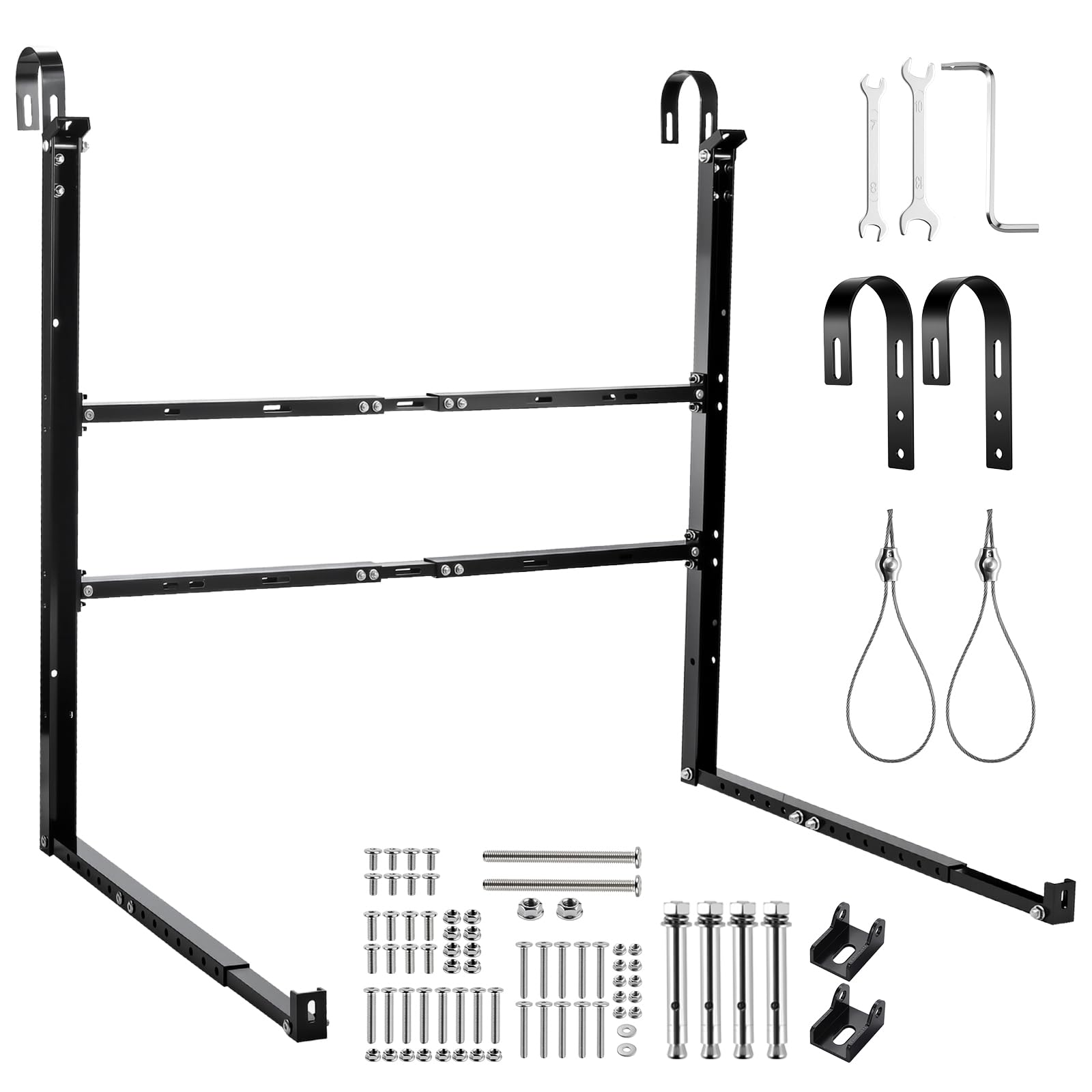 GETLITOOL Soporte Panel Solar 3 en 1 Aluminio Ajustable Balcón Pared Suelo | Ángulo 15-45°, ancho 900-1200mm, para módulo fotovoltaico hasta 1134mm, kit completo montaje balconera