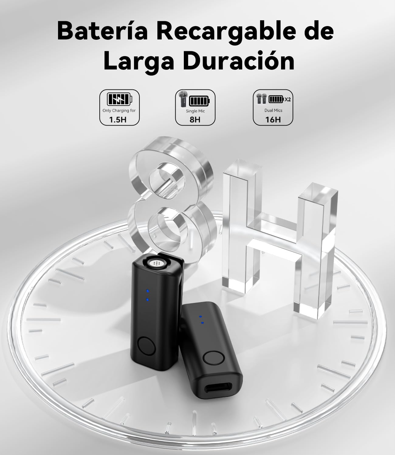 FULAIM Microfono Inalambrico para iPhone/teléfonos/Android,Micrófonos Lavalier Inalambricos con cancelación de Ruido, Wireless Microphone para grabación de Video, entrevistas, TikTok y Youtube