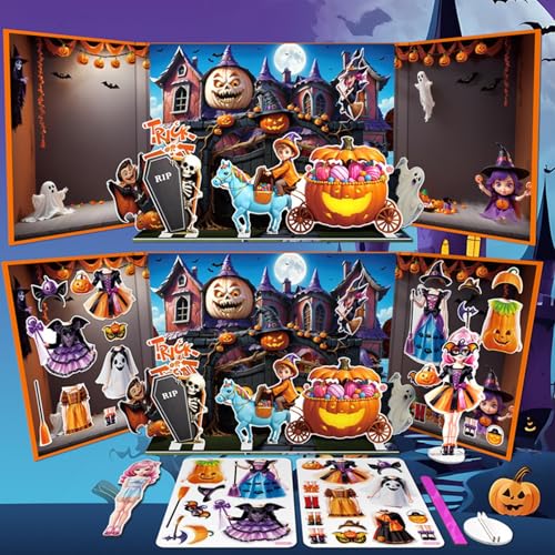 Autocollants de Noël d'Halloween réutilisables en livre éducatif bébé - 4