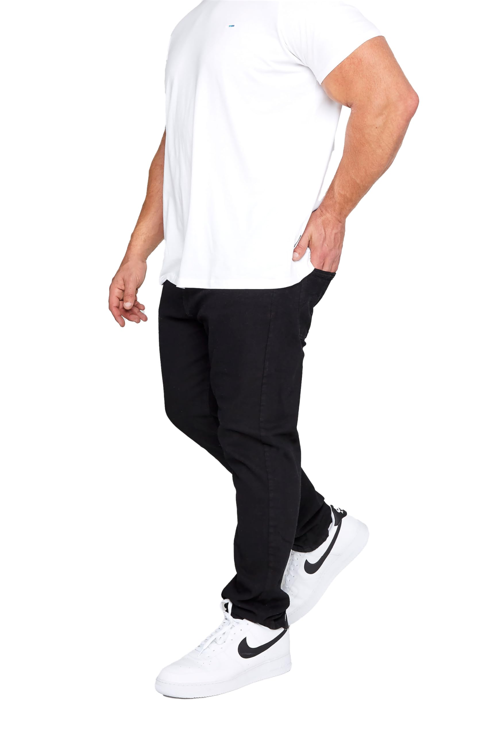Badrhino Men's Black Big & Tall Stretch Jeans - Plus Curve 58 Plus Long