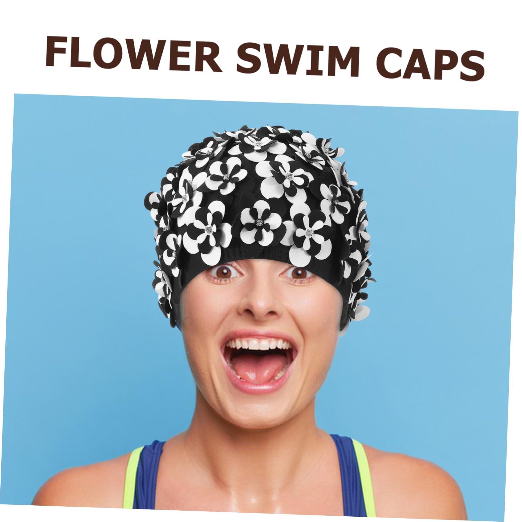 BESPORTBLE Gorro de natación Gorro de baño Impermeable Gorra de natación para Mujer Tapa Nadar Gorro de Piscina Gorros de Natacion para Mujer Gorras de natación de Verano Nylon Black