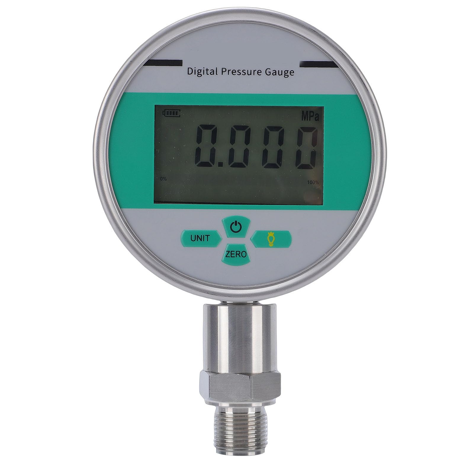Jectse Manometro Digitale 0-2.5MPa, Misuratore di Pressione con Display LCD Intelligente con Filettatura M20x1.5, Impermeabile IP65 per Attrezzature Idrauliche a Olio Gas Liquido