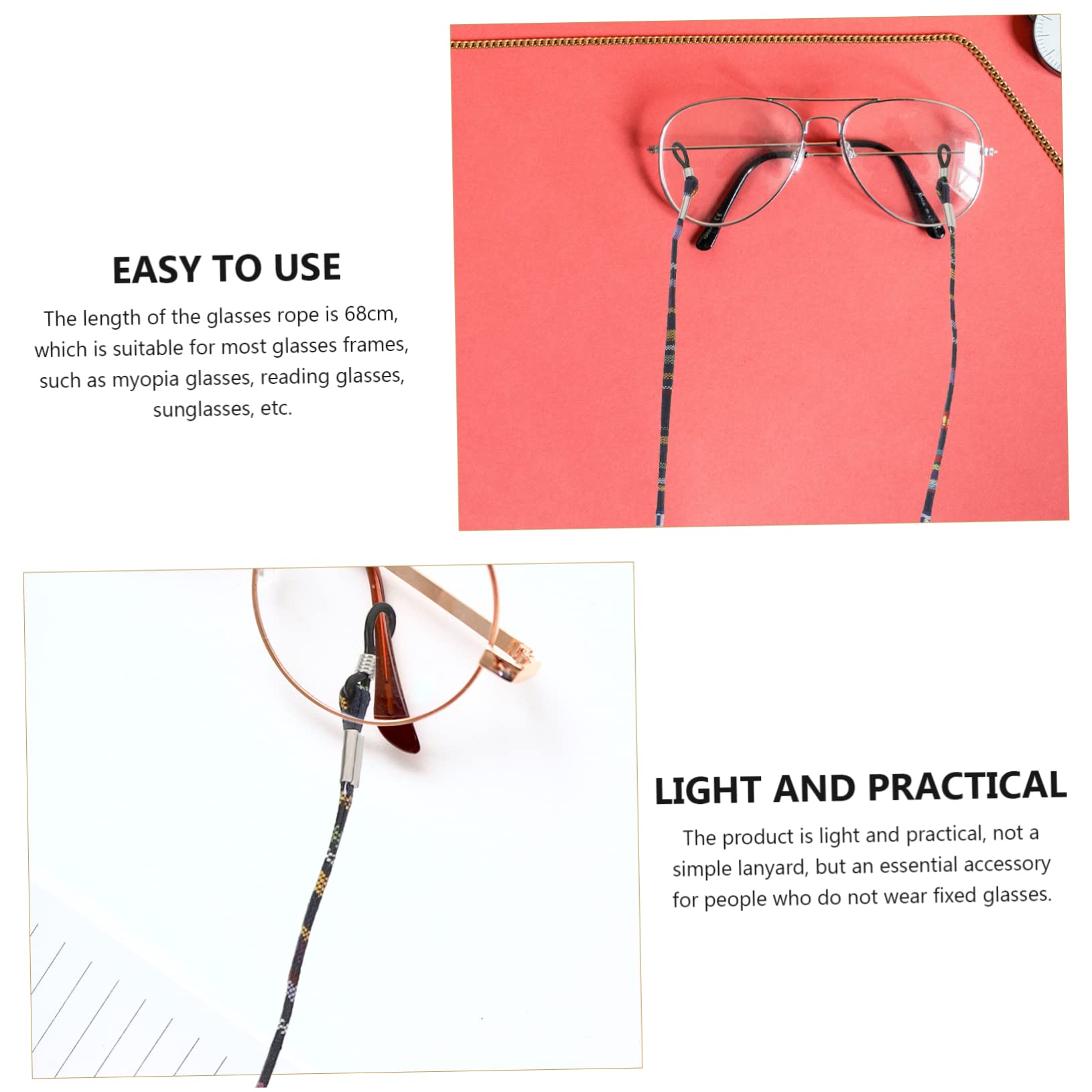 Brillenseil Lanyards Brillenkette Praktische Brillenketten Glashaltekette Brillenhängekette Anti Verlust Brillenhalter Sonnenbrillen Hängeseil Polyester Baumwolle