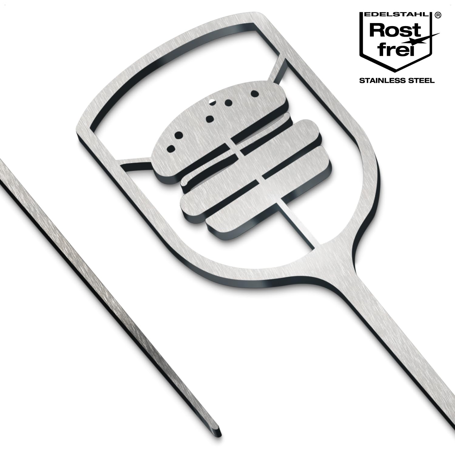 com-four® 6 spiedini burger acciaio inox 16 cm, punte metalliche con impugnatura ampia aperta, accessorio cucina, barbecue per servizio elegante (6x - aperto - 16 cm)