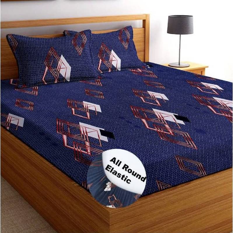 BSB HOME Premium 100% Microfiber Striped Elastic Fitted Bedsheets with 1 King Size Pillow Covers | Double|Queen Bed with All Around Elastic 180 TC Supersoft | Size – 78 X 72+10 inches | White & Black BSB HOME Premium 100% Microfiber Striped Elastic Fitted Bedsheets with 1 King Size Pillow Covers | Double|Queen Bed with All Around Elastic 180 TC Supersoft | Size – 78 X 72+10 inches | White & Black
