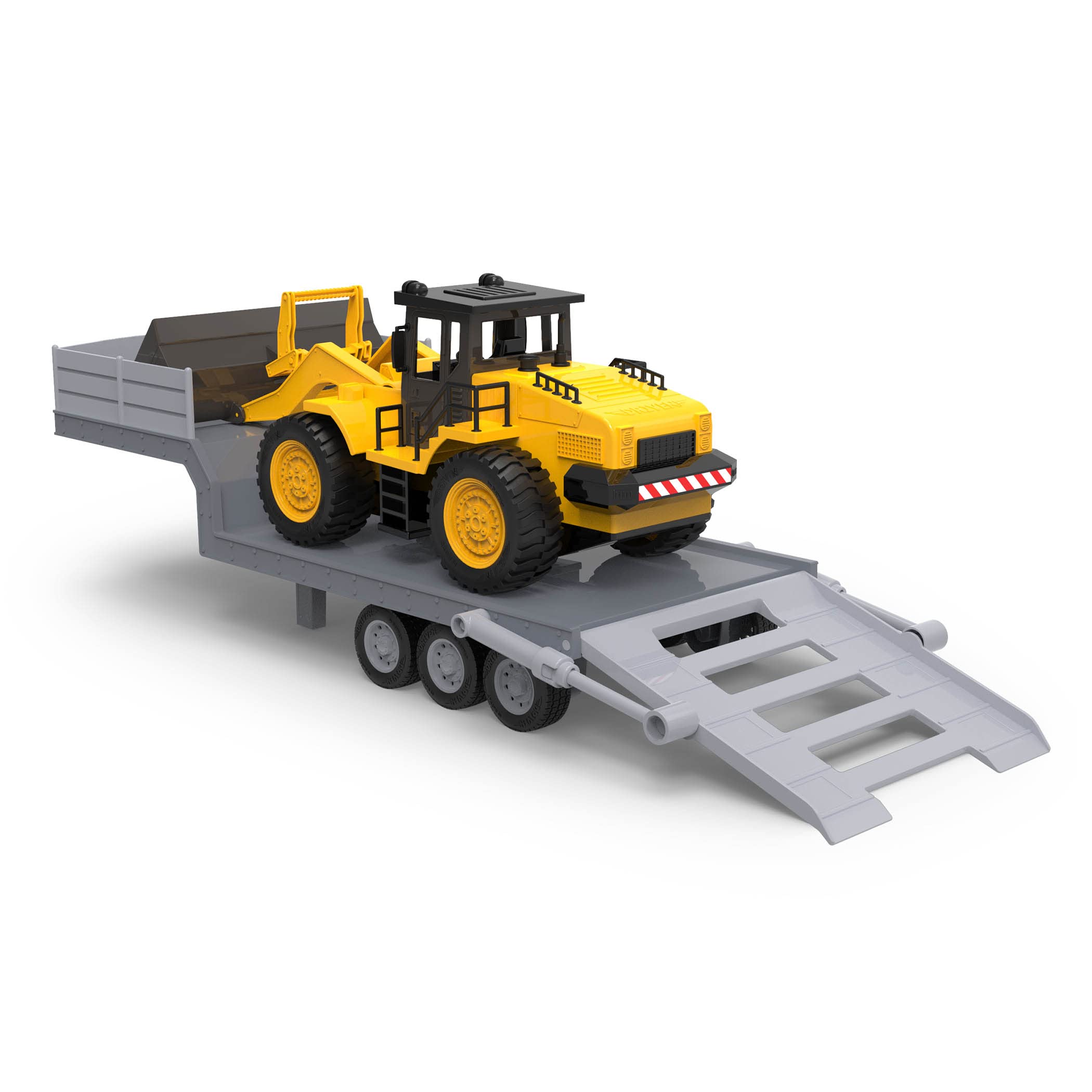 Driven by Battat - Jumbo-Transportwagen, 69 cm - Großer Spielzeug-Transporter - Bonus-Frontlader inbegriffen - Realistische Lichter und Geräusche - Langlebige, bewegliche Teile - 3 Jahre +