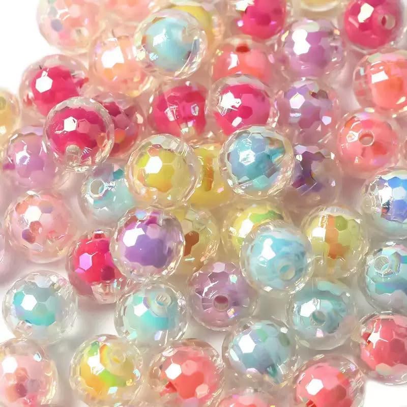 16mm Acrylic Beads 100pcs AB Pink Color Focal Bead Beadable Chunk Bubblegum Beads for DIY Crafting Necklace Bracelet Jewelry Making Keychain (Rose Pink) - Image 3
