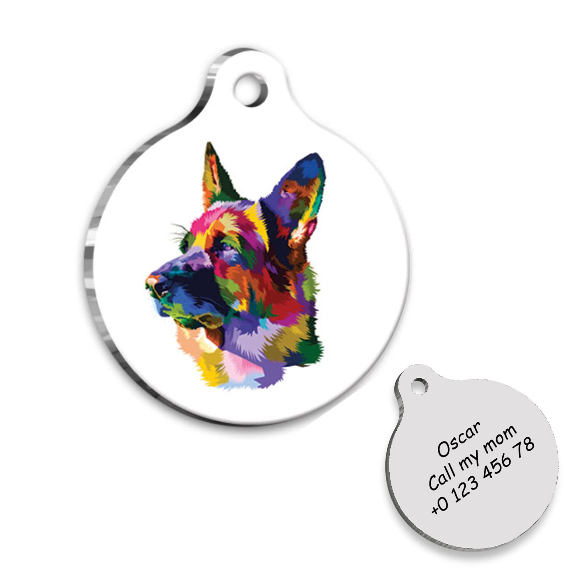 German Shepherd Dog Personalized Dog Tag - German Shepherd Custom Name Tag - ID Tag for Dog - Customized Pet Tags - Dog Name id Tag - Dog Name Tag - Engraved Dog Tag