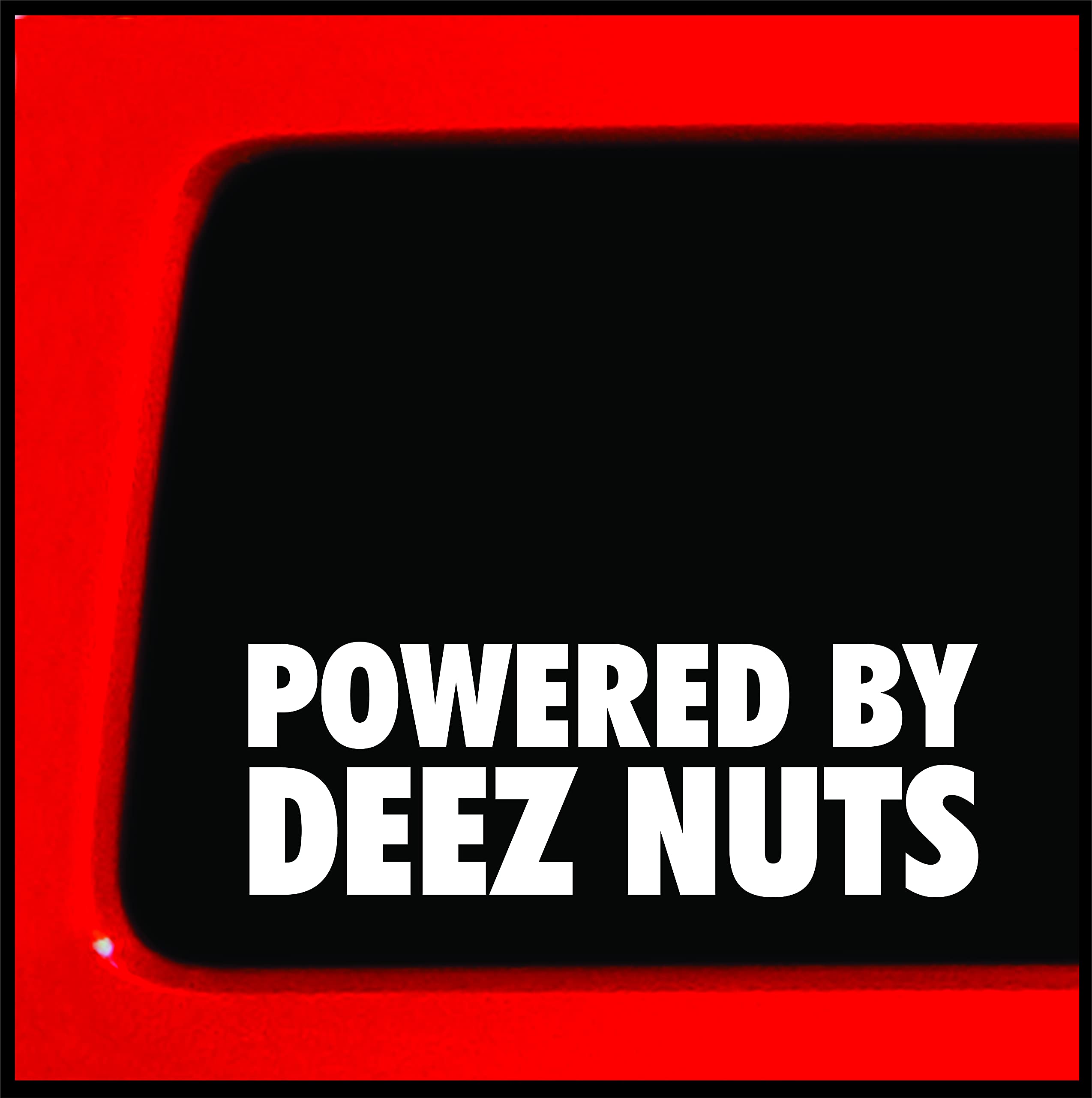 Sticker Connection | Powered by Deez Nuts | Vinyl Bumper Sticker Dunkin Decal for Car, Truck, Window, Laptop | 2.5"x7" (White)